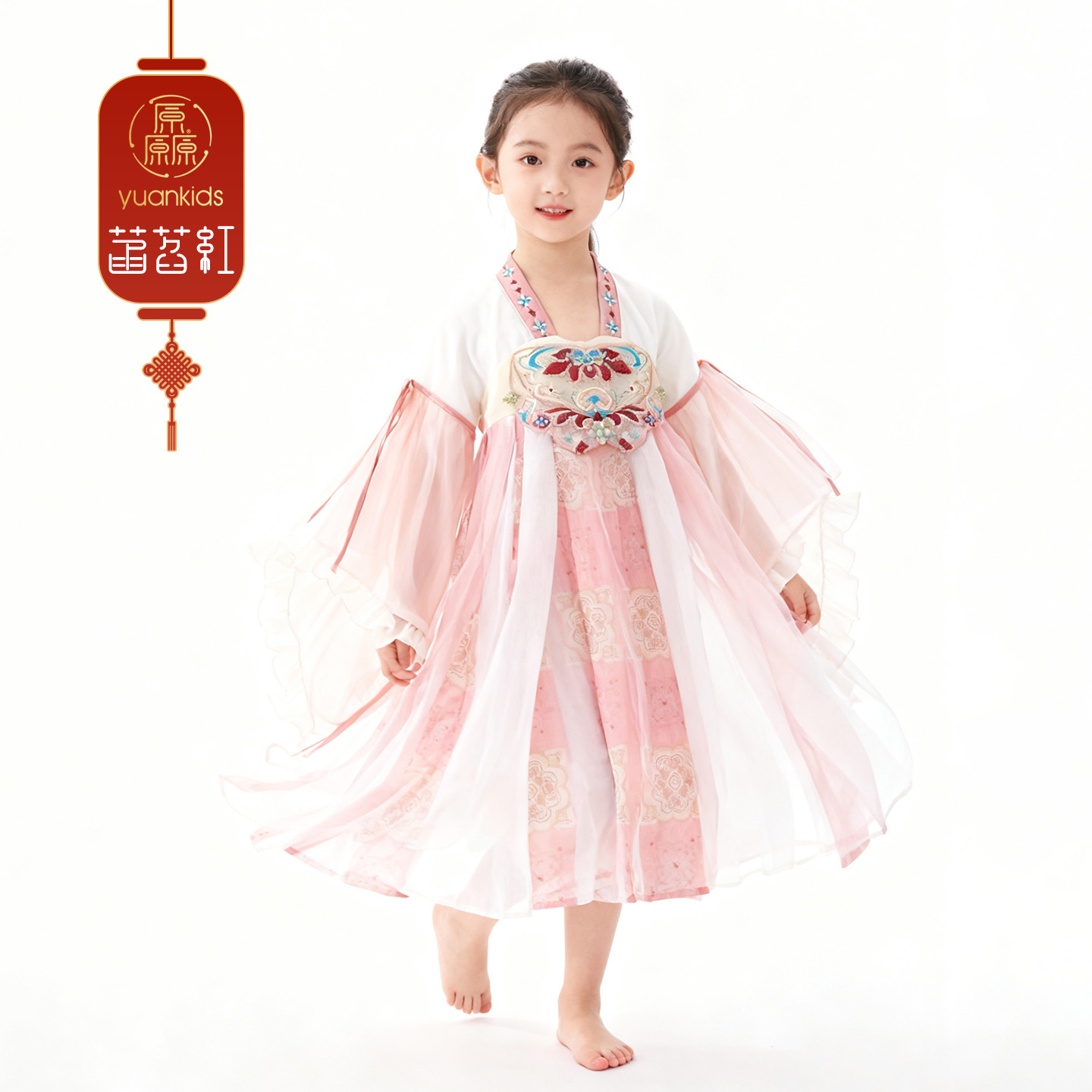 厵yuan女童汉服春秋新款小女孩超仙古装连体襦裙连衣裙女宝演出服 - 图3