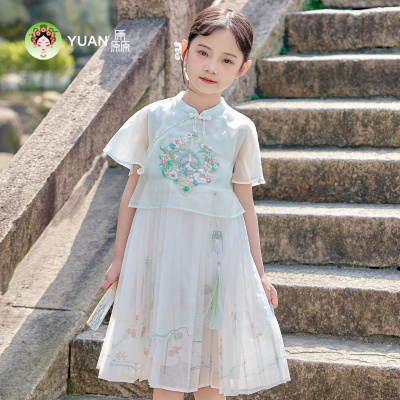 厵汉服女童夏季新款国风亲子装