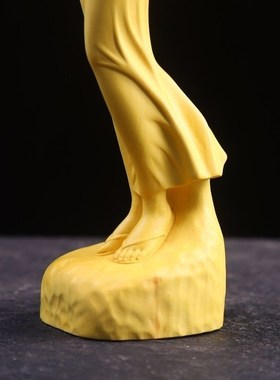 黄杨木美女人物摆件雕刻客厅