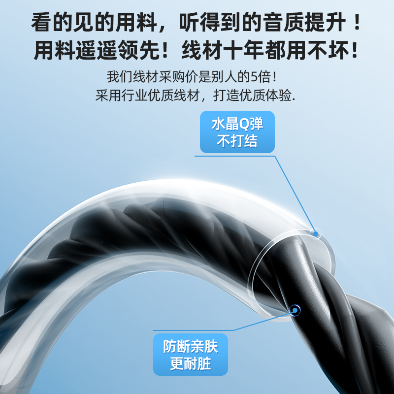 久戴不痛不入耳挂耳式非骨传导有线耳机台式电脑带麦头戴长耳麦用