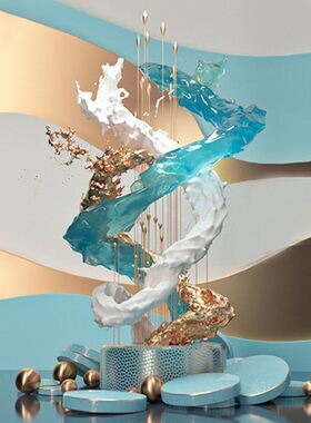 现代玻璃钢雅胜透明铂晶雕塑铂金树脂工艺品玄关摆件抽象水晶装饰