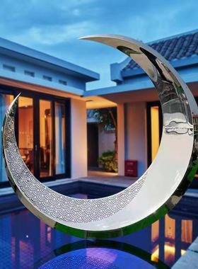 大型不锈钢美陈雕塑厂家户外学校园林镜面景观小品房地产镂空摆件