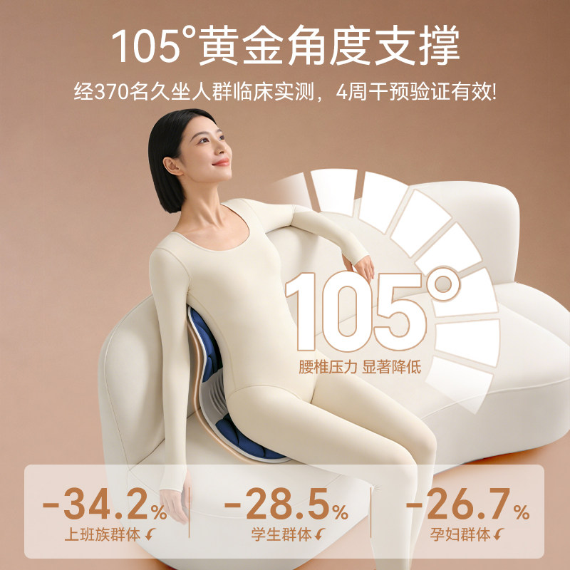 思菲其护腰坐垫久坐神器办公室腰部支撑靠垫矫正坐姿美臀靠背座椅