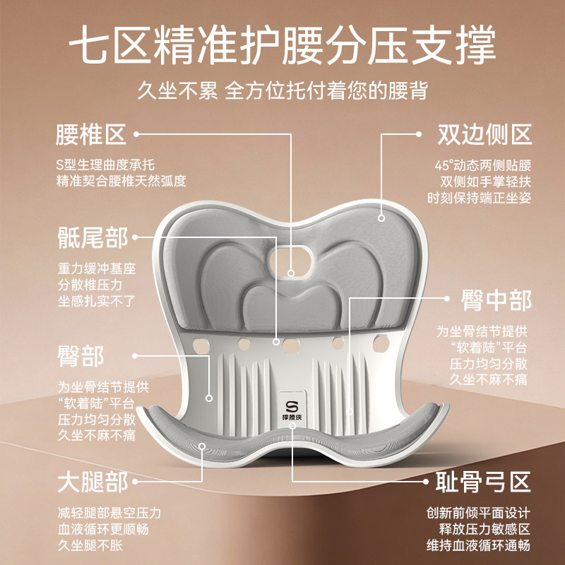 思菲其坐姿矫正器儿童坐垫学生预防弓背纠正驼背久坐护腰座椅神器
