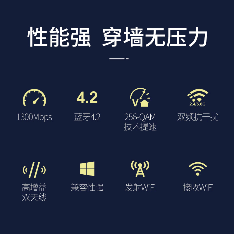 COMFAST蓝牙wifi二合一网卡USB外置蓝牙4.2适配器无线网卡台式机wifi接收发射器笔记本电脑信号模块CF-927BF-图1