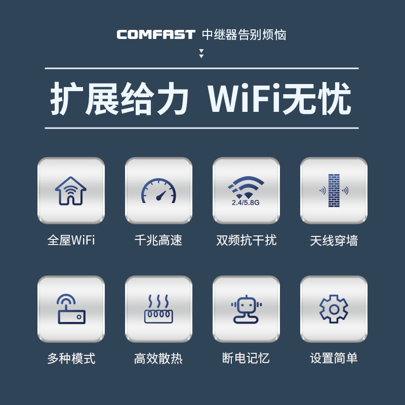【大功率4pa】雪豹wifi信号5g放大器 COMFAST速联中继器/扩展器