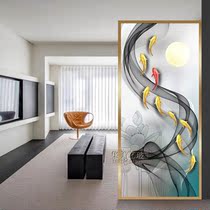 Light Extravagant Art Glass Entrance to the family Xuanguan Screen Living room Cubicle Bedroom Chinese Dining Room Decoration Modern Nine Fish Brief