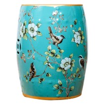 Eurostyle retro ceramic stools countryside Chinese style living room American drum stool door hall changing shoes living-room embroidered mounds embroidered furniture