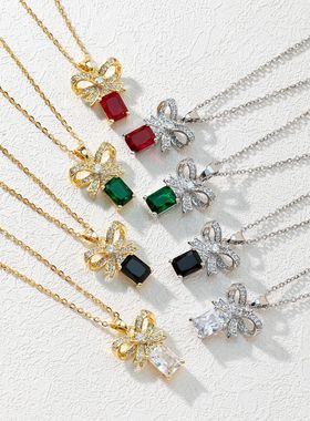 日韩风时尚钛钢项链女小众高级感不掉色锁骨链轻奢百搭铜锆石饰品