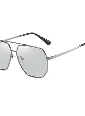 眼镜店新款偏光太阳镜智能感光变色男女驾驶眼镜港风复古墨镜