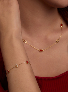 Manreya玛芮雅项链鸿福环抱项链手链葫芦轻奢女款简约款锁骨链