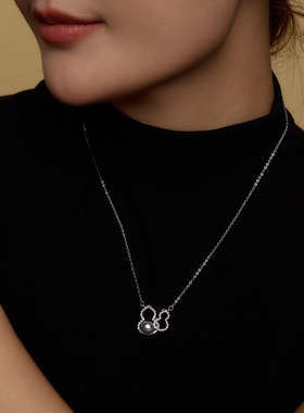 Manreya玛芮雅项链双福临门真多麻珍珠项链海水珍珠葫芦女锁骨链