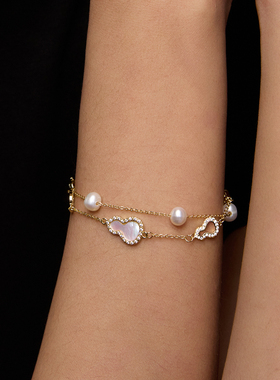 Manreya玛芮雅 珠璧福心淡水珍珠双层手链葫芦新中式复古手串女