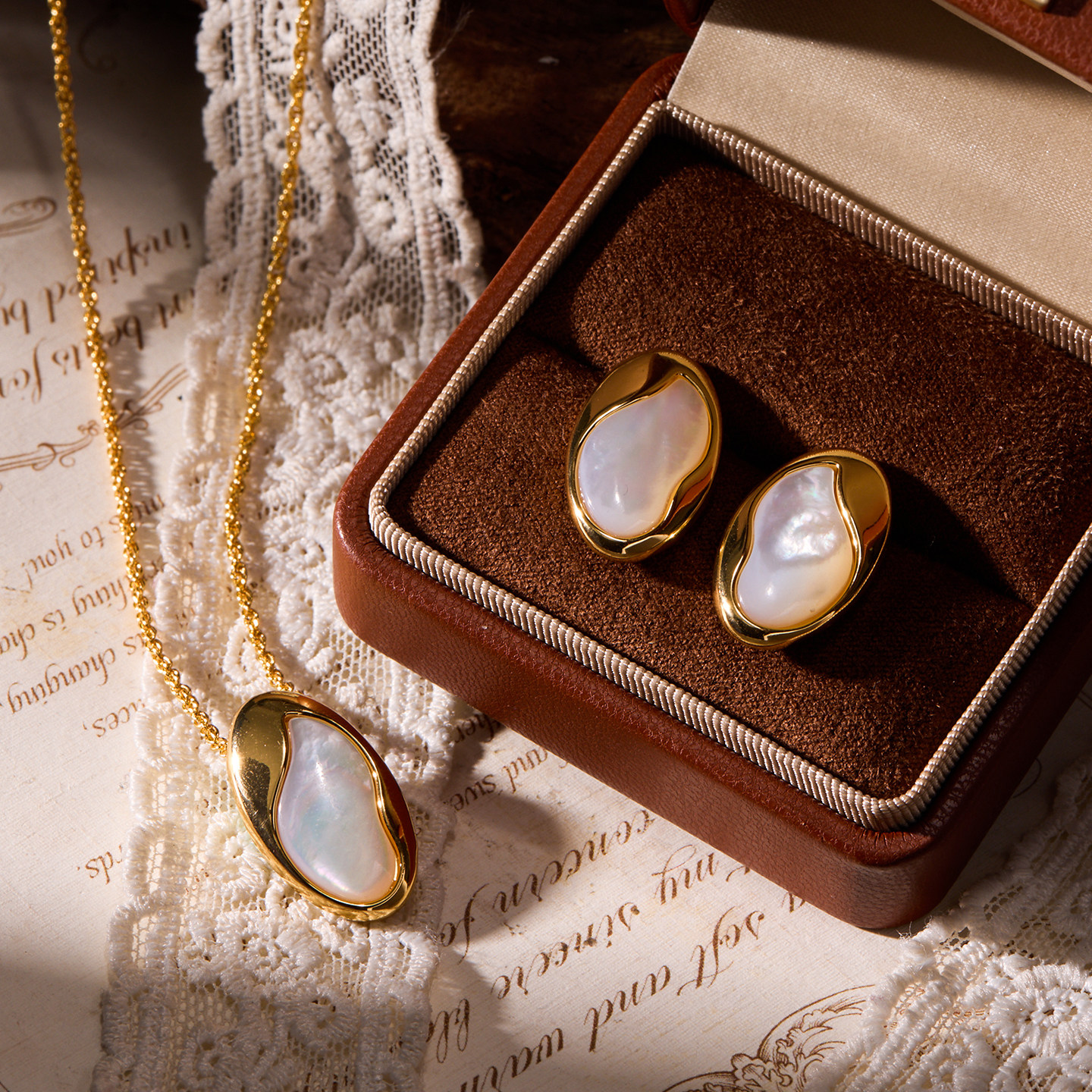 Manreya玛芮雅月隐灵石贝母项链女锁骨链百搭高级感气质精致颈饰