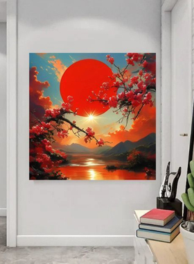 鸿运当头腊梅花开吉祥好运贴画装饰卧室客厅书房走廊旭日东升粘画