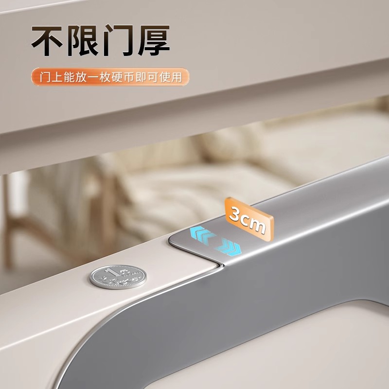 门后挂钩免打孔门背式衣帽钩收纳架卧室浴室无痕置物架门上挂衣架 - 图1