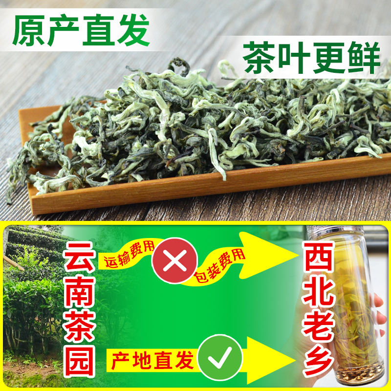 甘肃罐罐茶煮茶绿茶专用醇香型云南春尖茶叶清茶散装2023新毛尖茶