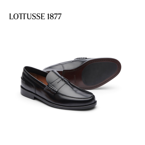 LOTTUSSE/乐途仕春布雷克牛皮手工男士商务休闲乐福鞋 - 图1