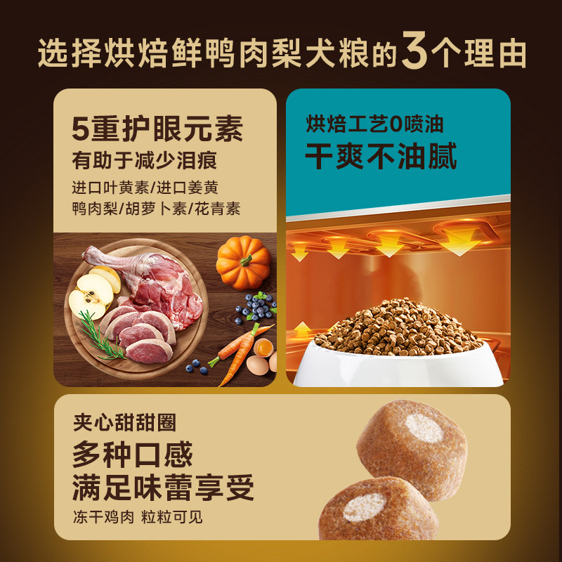 【新品】富粒滋烘焙全价犬粮鸭肉梨幼犬老犬全价小型中大型犬粮,淘宝优惠券,粉丝福利购,淘宝优惠卷