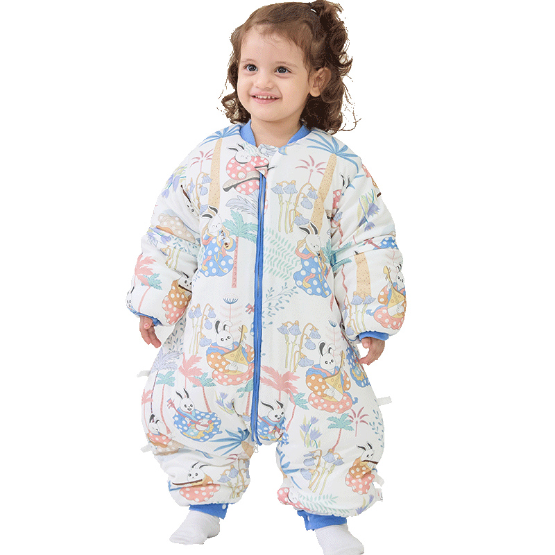 艾婴房婴儿睡袋春秋冬款宝宝恒温新生儿童分腿冬季加厚防寒防踢被