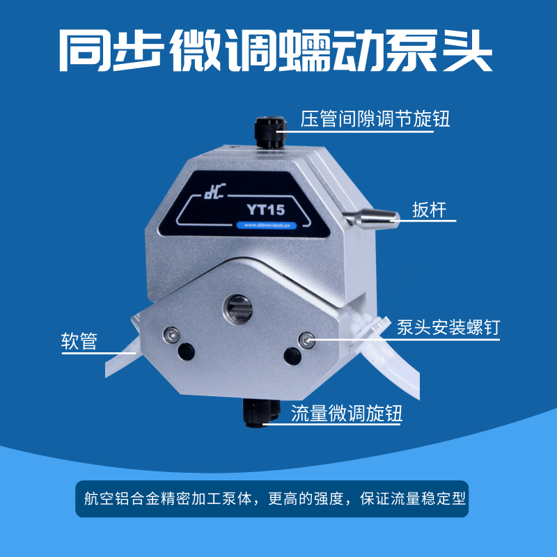 同步蠕动泵泵头迪创多通道流量微调高强度航空铝合金材质流量一致