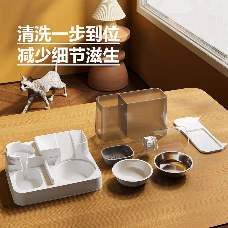 猫咪自动喂食器饮水机一体猫宠物喂猫狗猫食喝水器投狗碗碗盆陶瓷,淘宝优惠券,粉丝福利购,淘宝优惠卷