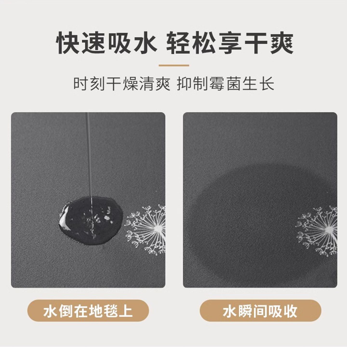 Kitchen floor mats, high-end household non-slip water-absorbing and oil-absorbing foot mats, stain-resistant mats, no-wash and wipeable door carpets