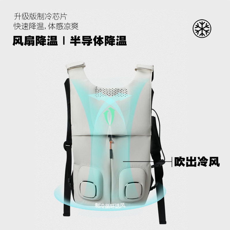2025年新款半导体制冷衣带风扇衣服降温空调服充电宝背心防暑马甲
