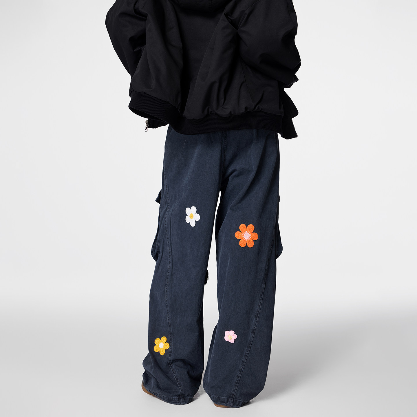 【Achock官方店】复古多口袋直筒工装裤男女美式宽松花刺绣伞兵裤,淘宝优惠券,粉丝福利购,淘宝优惠卷