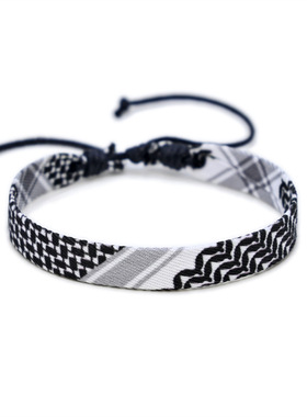 阿拉伯围巾风格编织手链原创手工