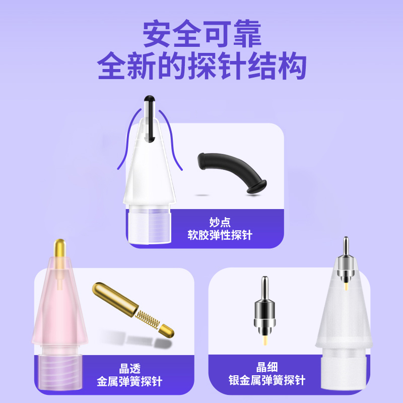 兴菲妙点笔尖4B降噪适用Pencil1/2代笔改造笔头晶透金属针管3.0/4.0版晶细0.55mm替换网课笔记图书馆静音耐磨 - 图2