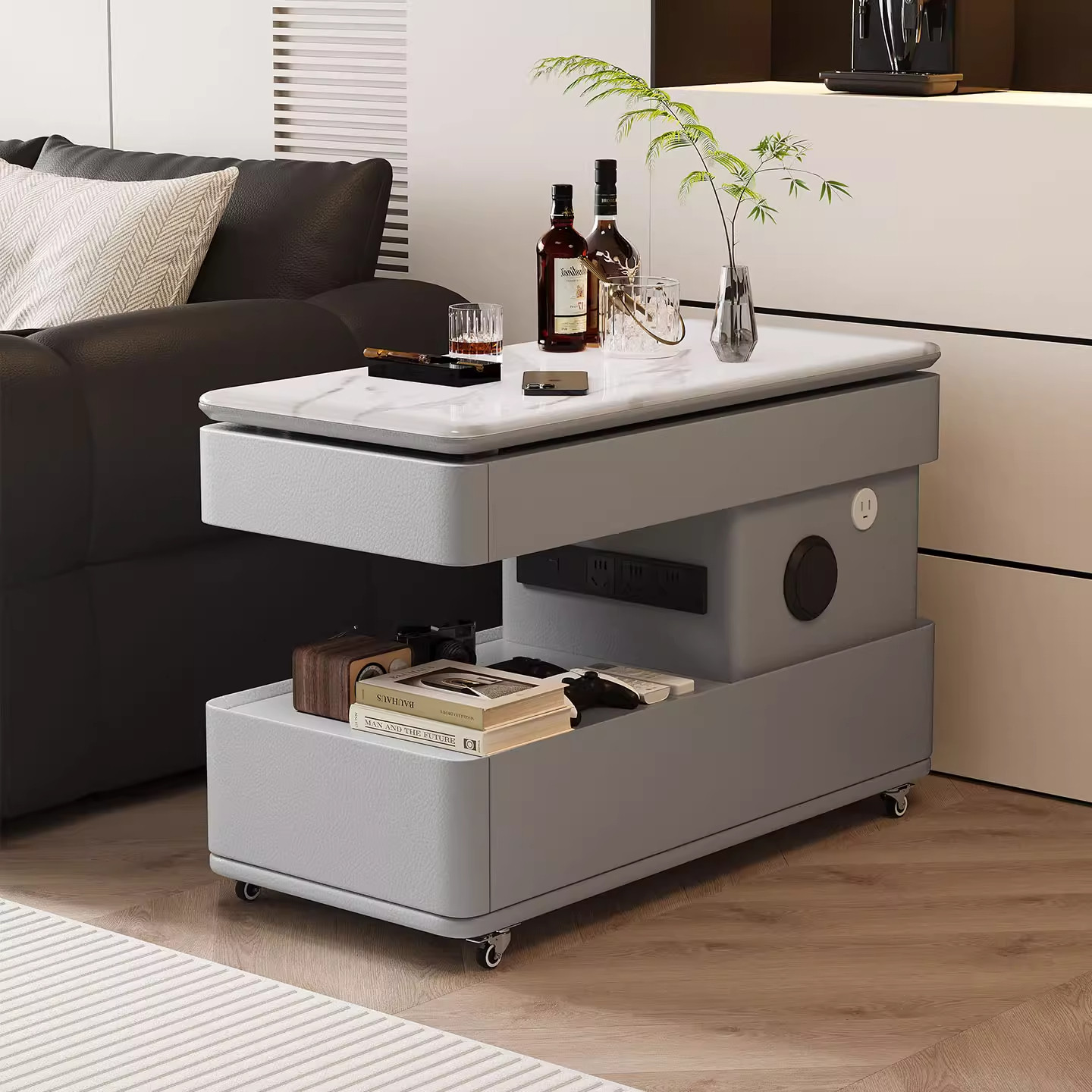 可移动可升降茶几小户型客厅推车现代简约边柜多功能意式沙发边几,淘宝优惠券,粉丝福利购,淘宝优惠卷