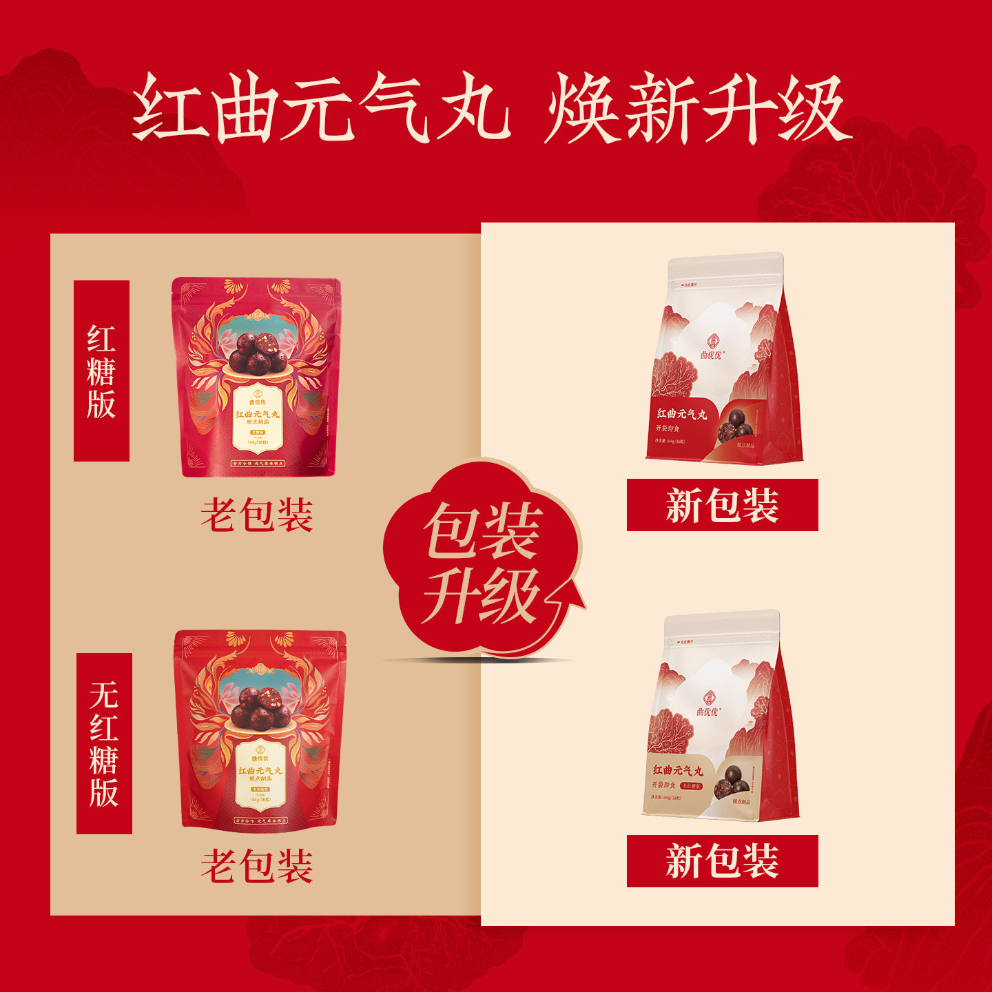 国货女生零食大姨妈养生五红糕点曲优优红曲元气丸哺乳期月子食品