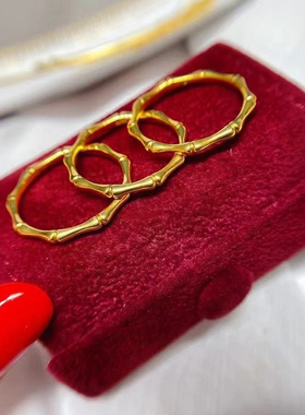 凯圣琳女足金新款竹节戒指