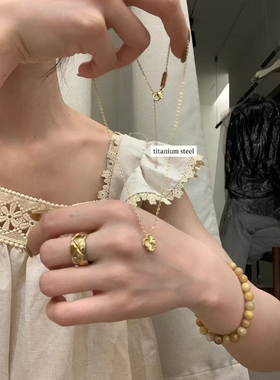 Metwo【沙金四叶草】项链不易掉色