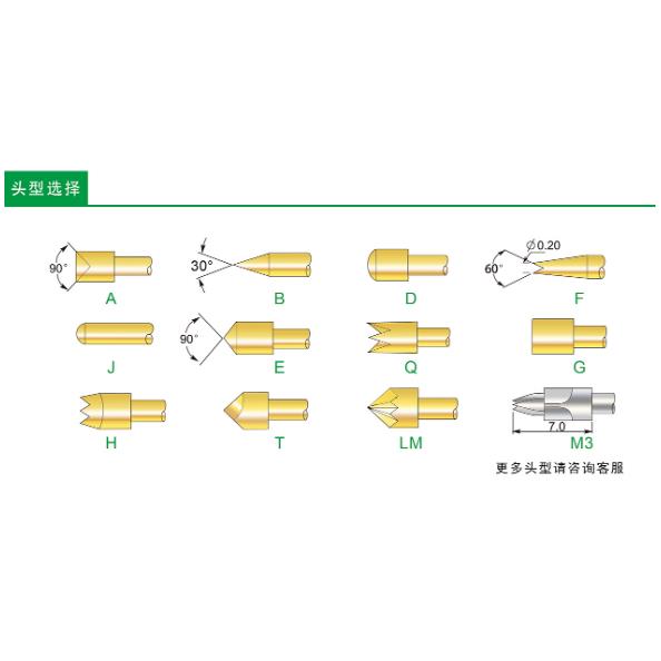 PA100-A2/A3/A4/A5/A6测试探针 1.5/1.8/2.0/2.5/3.0mm华荣探针 - 图2