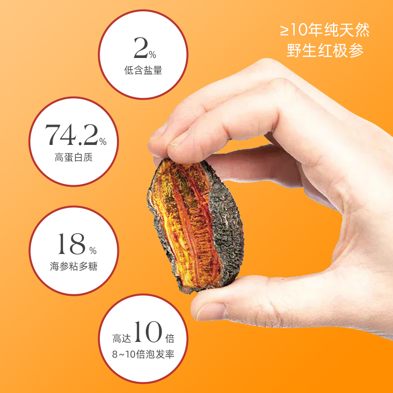天猫国际进口超市【直营】OPF加拿大野生红极参340g北大西洋淡干深海参非刺参辽参0
