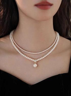 chomelkinsey珍珠项链双层叠戴