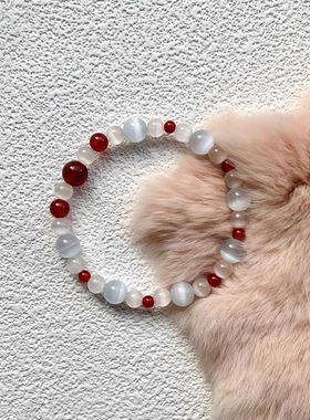 chomelkinsey新中式手链女红玛瑙荔枝冻手串复古精致手饰2025新款