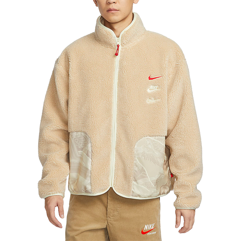 Nike/耐克正品龙年新款男士仿羊羔绒防风保暖夹克外套FZ6194-图3