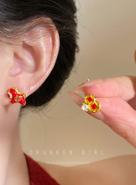 红色滴釉小马项链女2026新款