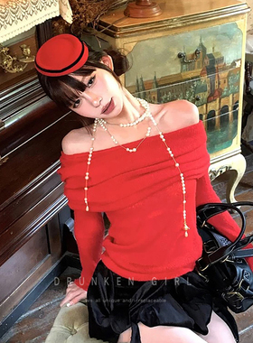 赫本英伦海军风贝雷帽女红色