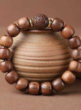黄花梨老料鼓珠非洲檀香木佛珠