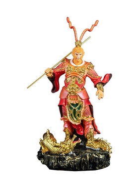 齐天大圣沙金站龙孙悟空树脂彩绘家用供奉孙悟空神像摆件斗战厂家