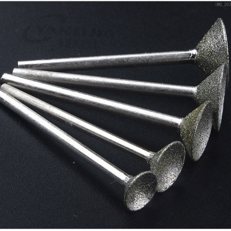 金刚砂碗型吸眼Q针凹针窝珠磨头磨棒光珠器玉雕翡翠磨圆抛光工具 - 图2