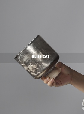 轻奢艺术原创玻璃冰花银箔花瓶花艺套装酒店会所客厅茶几桌花摆件