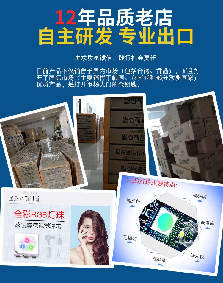 美发转灯LED发廊超亮灯理发店专用灯箱网红美容旋转新款挂墙防水 - 图2