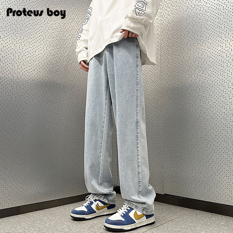 牛仔裤男款春秋冬季2025新男生复古直筒阔腿宽松加绒运动休闲长裤