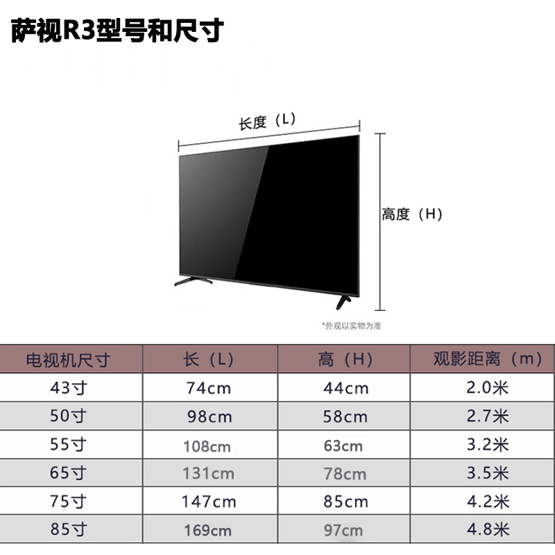 萨视R3高清4K液晶全面屏电视智能语音遥控网络版防爆65/75/85寸 - 图1