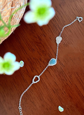 monocle 新中式小红书同款天然翡翠蓝水葫芦玉石手链女锆石手饰